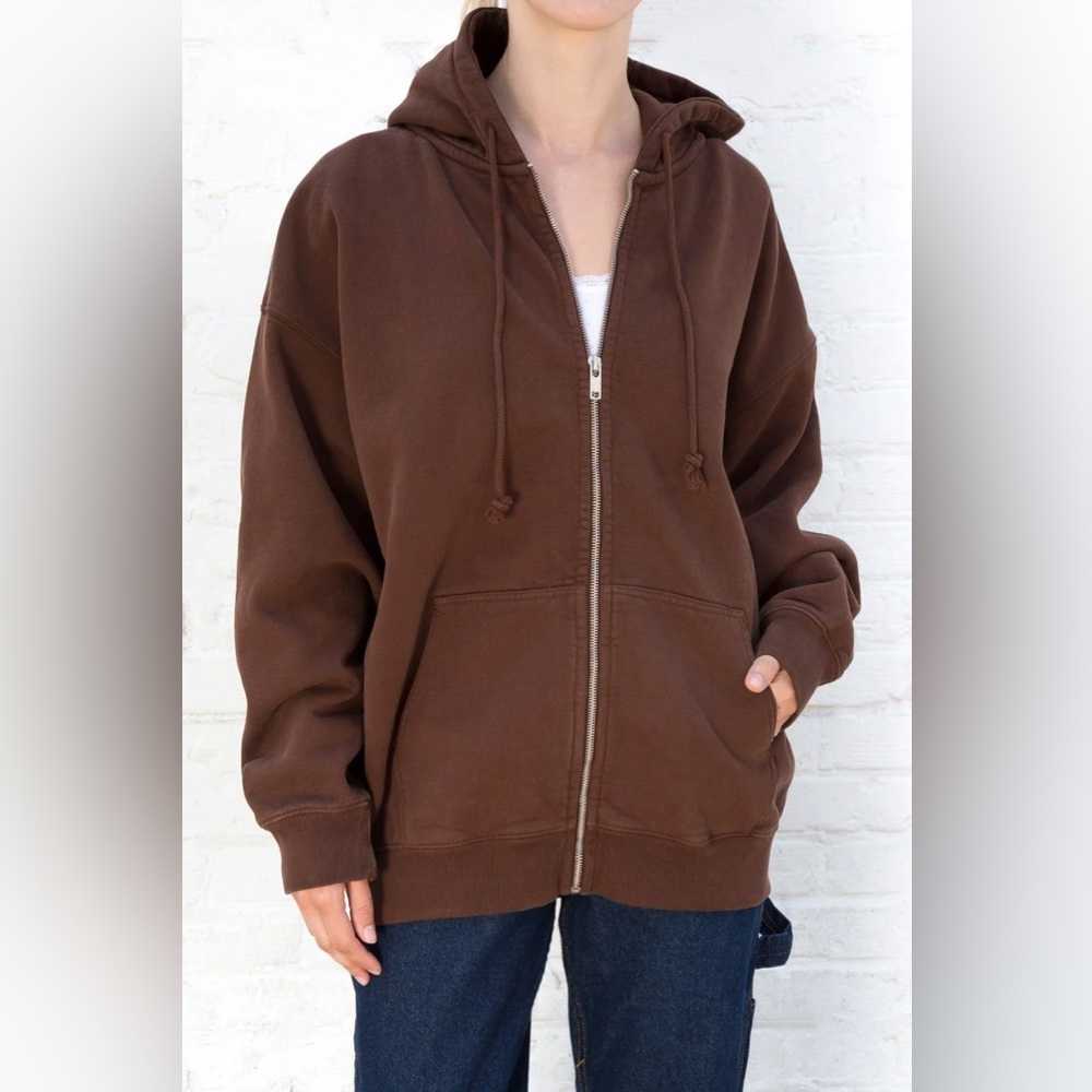 Brandy Melville brown zip up